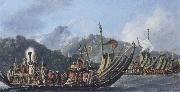 William Hodges Review of the War Galleys at Tahiti Sweden oil painting artist